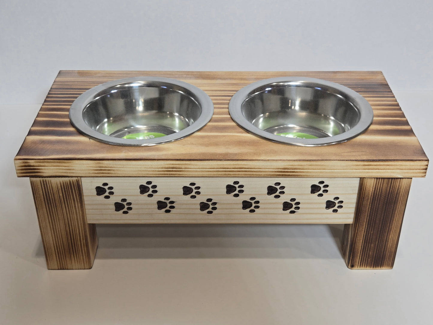 Small Raised Dual Dog Bowl Holder