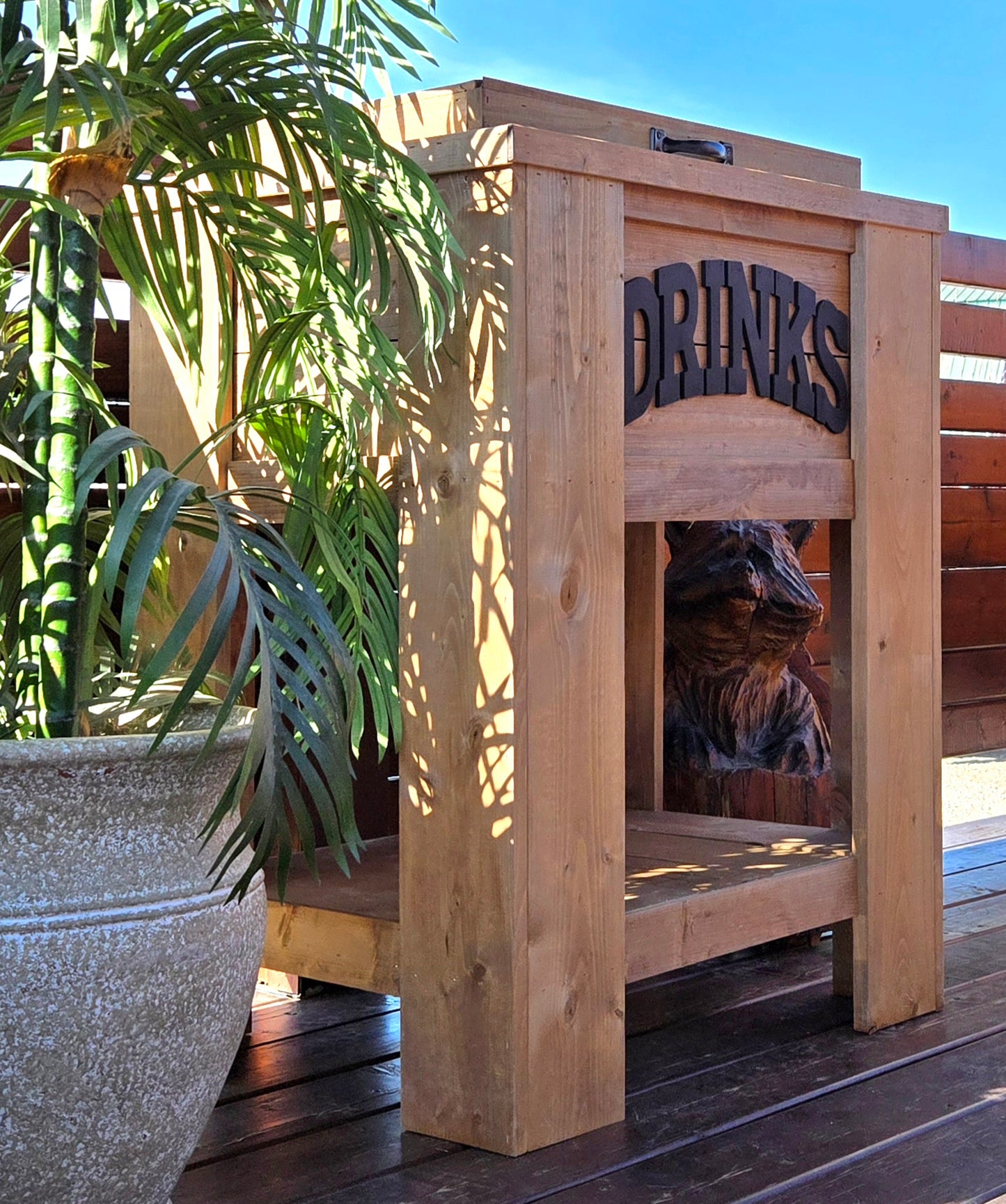 Outdoor wooden cooler