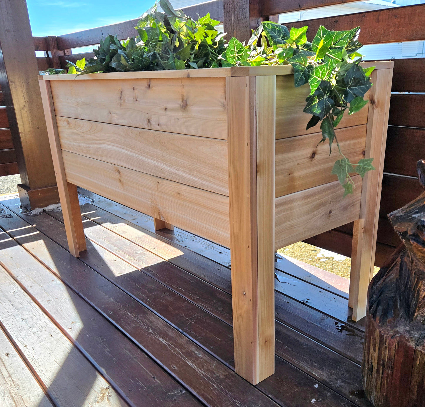 Raised Outdoor Cedar Planter