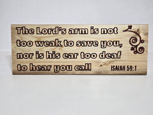 Isaiah 59:1 Wooden Sign