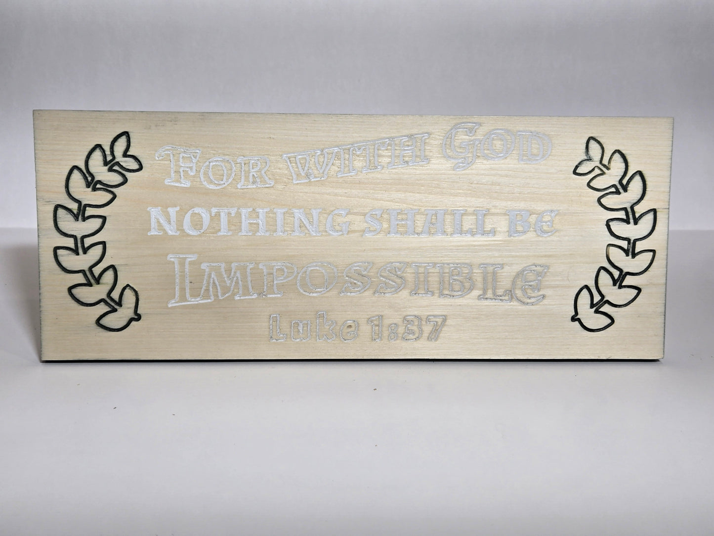 Luke 1:37 Wooden Sign