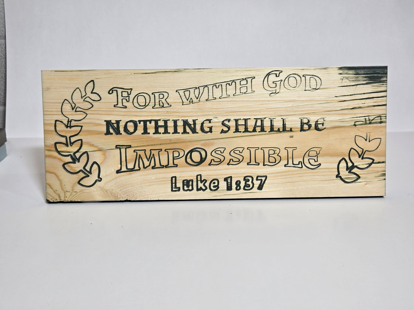 Luke 1:37 Wooden Sign