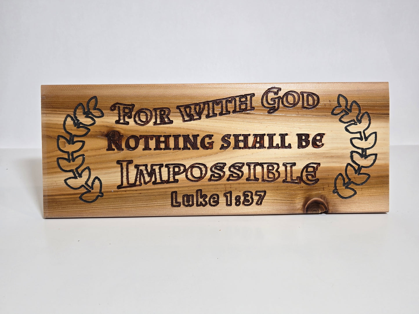 Luke 1:37 Wooden Sign